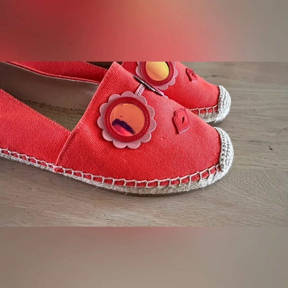Kate Spade Grenada Glasses Tamarillo Orange Espadrille Flats Size 7